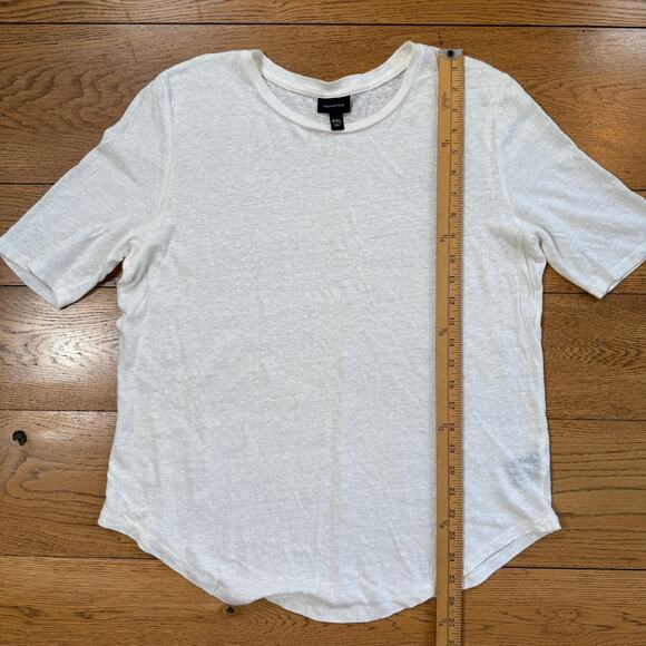 WHO What Wear T shirt Winter White 100% linen crew neck shirt sleeve tee SZ XXL - Picture 6 of 7